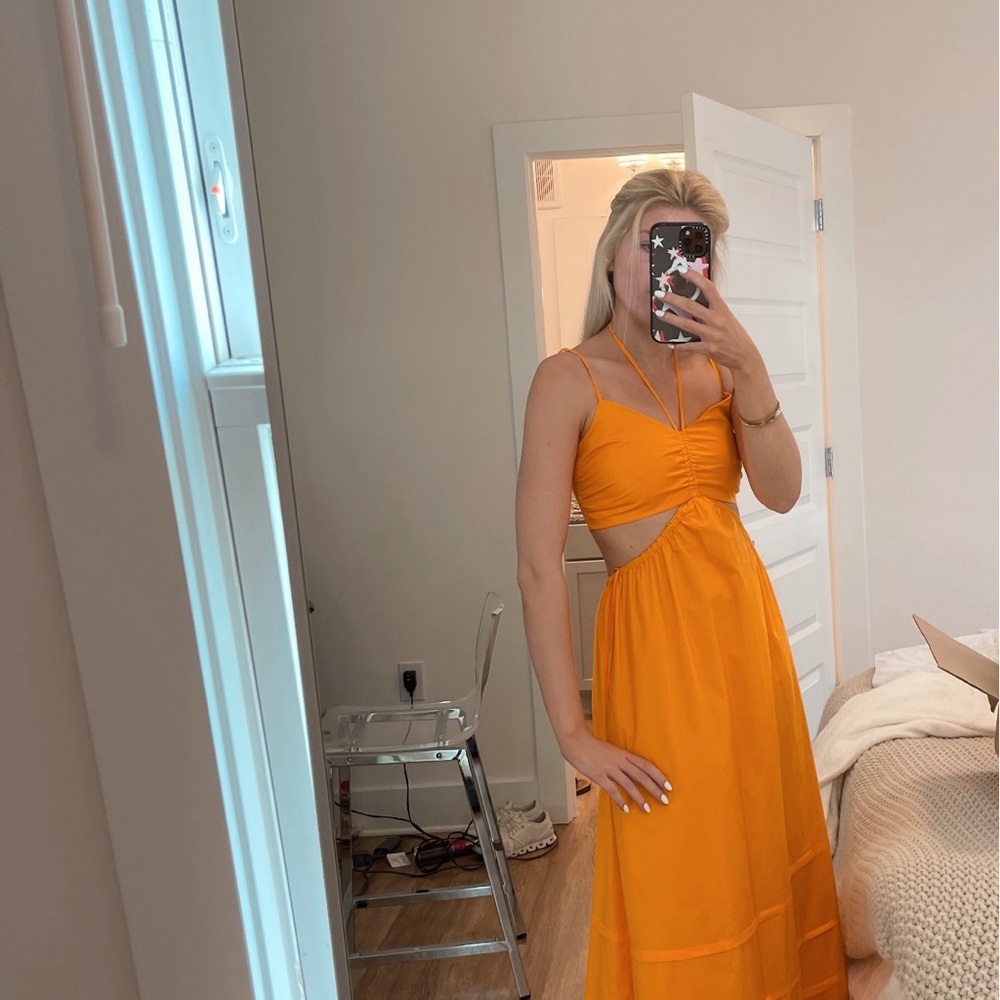 NICHOLAS Orange Sleeveless Cutout Dress
